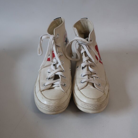 Womens Converse Chuck Taylor Commes des Garcons White Red All Star Sneakers W/8 - Picture 2 of 12